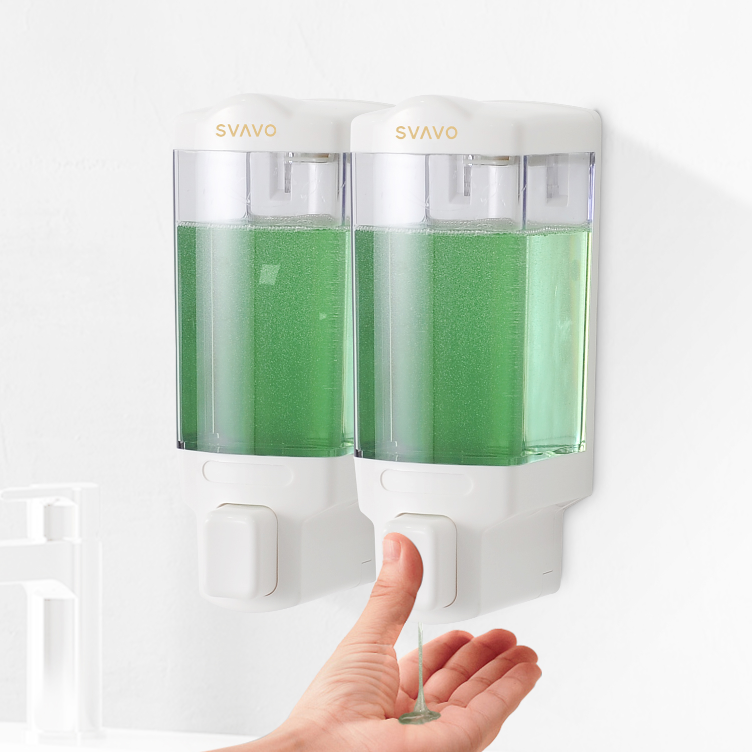 Double Shampoo and Soap Dispensers for Showers V-8122