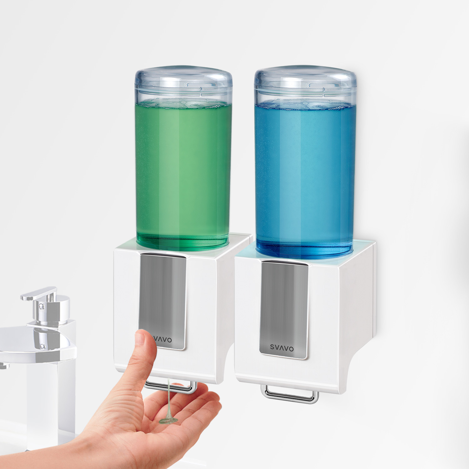 Double Plastic Soap Dispenser VX686-2 