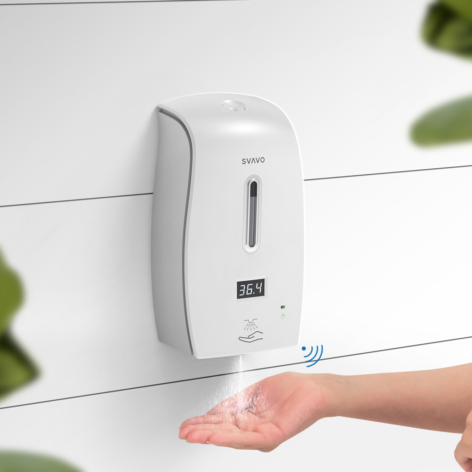 Touchless Automatic Spray Alcohol Hand Sanitizer Dispenser with Thermometer PL-151049C